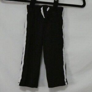 NEVADA 18 months Black Exercise Pants With White Stripe Side Panels & Drawstring